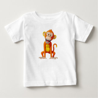 Camiseta Macaco Rindo em Fundo Branco