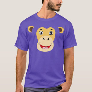 Camiseta Macaco rosto fantasia Fácil Fácil Animal Halloween