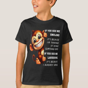 Camiseta Macaco Se Me Vê Sorrir É Porque Estou Magro