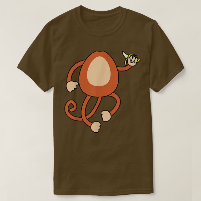 Camiseta Macaco Segurando Banana Costume Engraçado Fácil Ha (Frente do Design)