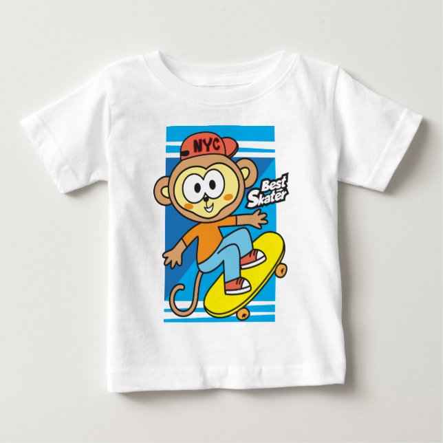 Camiseta Macaco skate bebê  (Frente)
