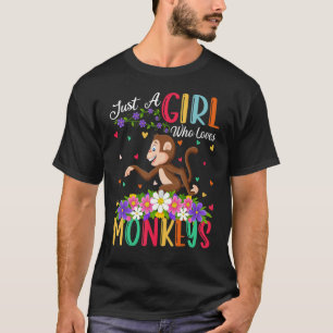 Camiseta Macaco Só Uma Menina Que Ama Macacos