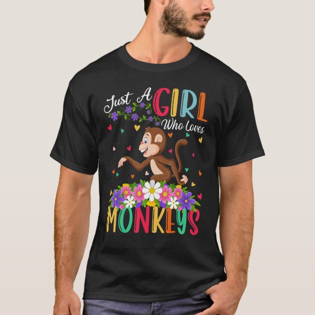 Camiseta Macaco Só Uma Menina Que Ama Macacos (Frente)