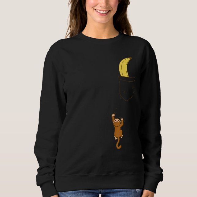 Camiseta Macaco Sobe A Para Pegar Fruta De Bananas (Frente)