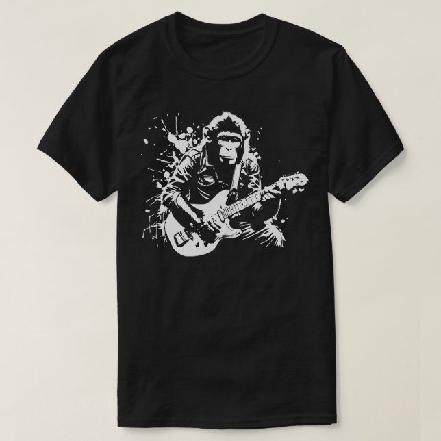 Camiseta macaco toca guitarra (Frente do Design)