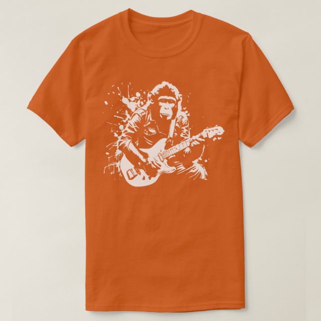 Camiseta macaco toca guitarra (Frente do Design)