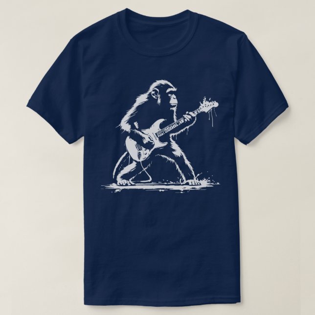 Camiseta macaco toca guitarra (Frente do Design)