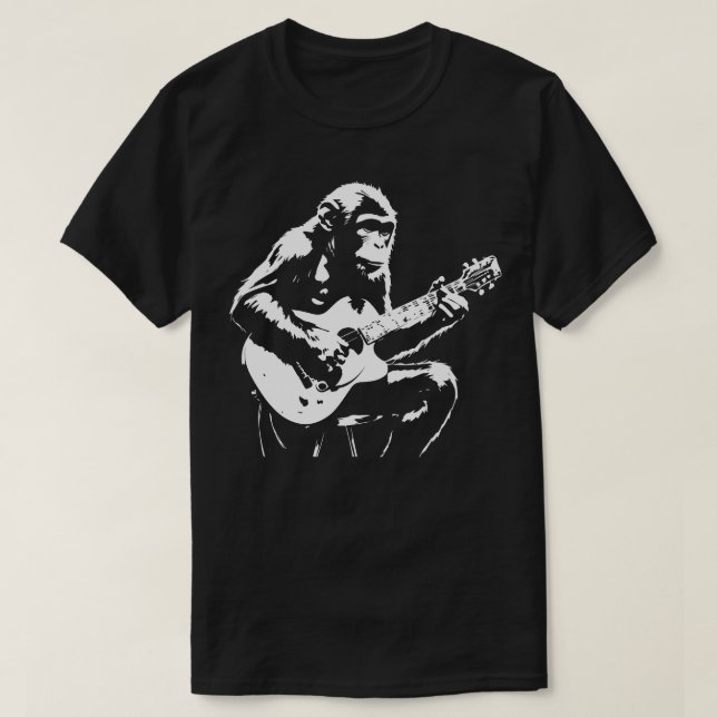 Camiseta macaco toca guitarra 1 (Frente do Design)