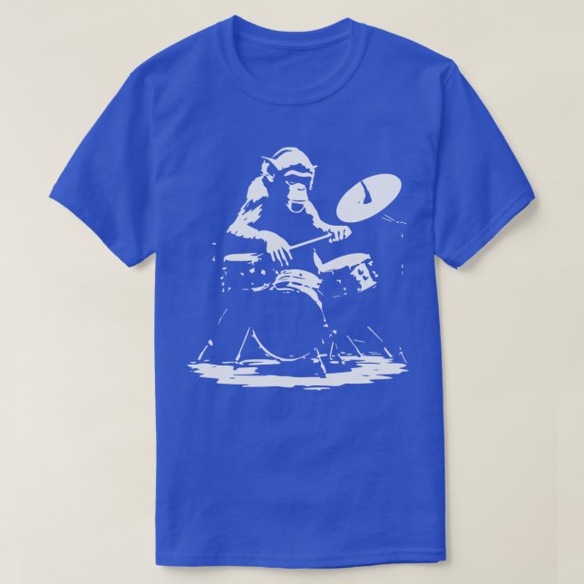 Camiseta macaco tocando na bateria (Frente do Design)