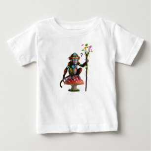 Camiseta Macaco Tribal Fantasia Sentado em um Cogumelo Mági
