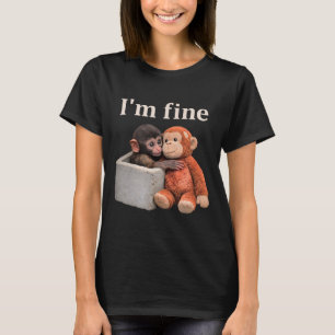 Camiseta Macaco triste soca com um brinquedo laranja estou 
