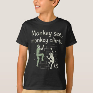 Camiseta Macaco Vê Macaco Subir Gráfico Divertido de Escala