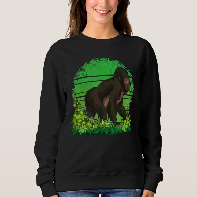 Camiseta Macaco Vida Selvagem Gorila Macaco Antigo Gorila (Frente)