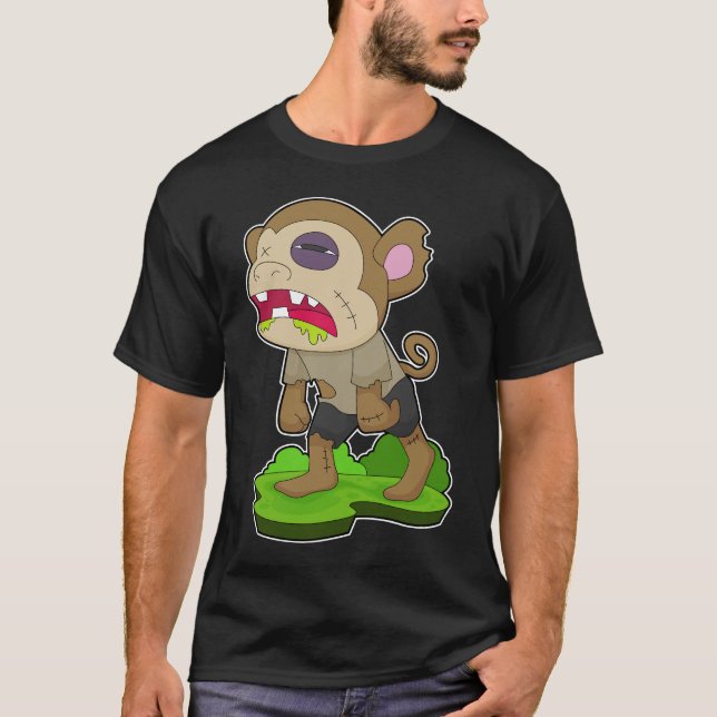 Camiseta Macaco Zumbi do Halloween (Frente)