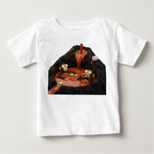 Camiseta Macacos Engraçados Relaxando em um Vulcão de Choco