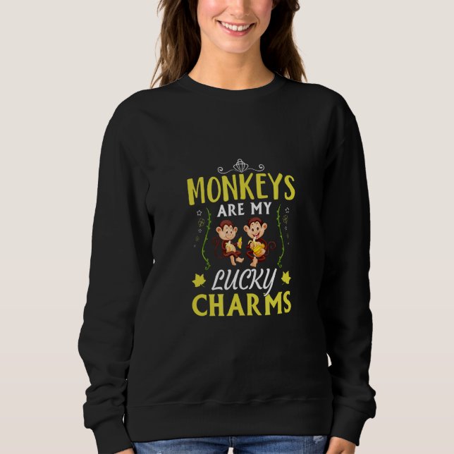 Camiseta Macacos Fofos Comem Bananas Macacos São Meu Amulet (Frente)