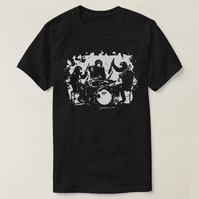 Camiseta macacos jazz (Frente do Design)