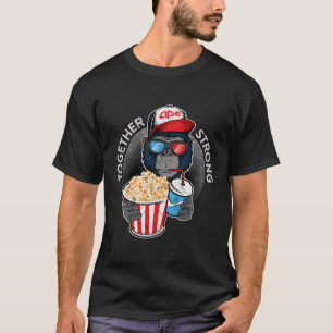 Camiseta Macacos Juntos Forte Com Squeeze Curta Amc