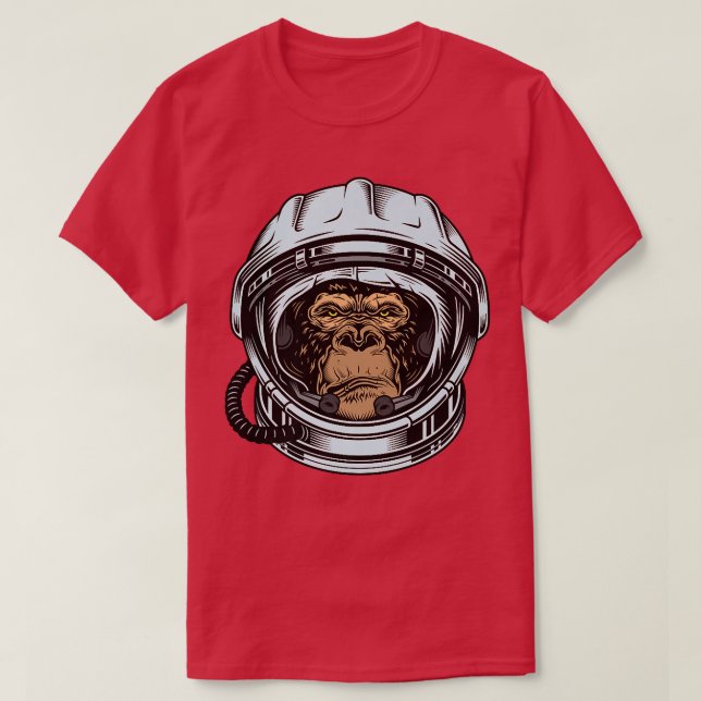 Camiseta Macacos Juntos Fortes Ao Retroastronauta Da Lua S (Frente do Design)