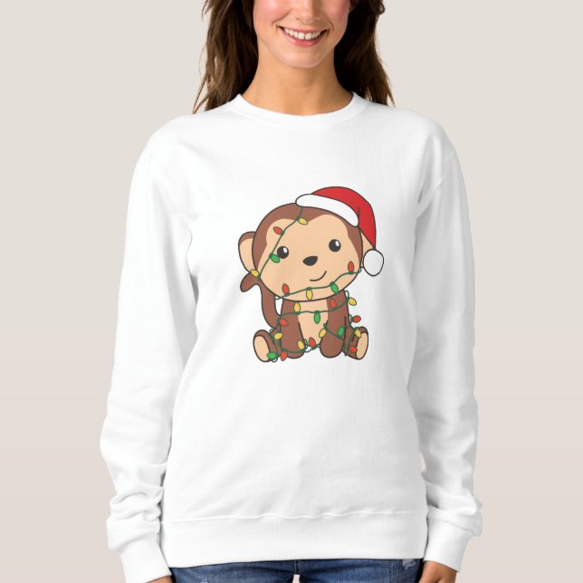 Camiseta Macacos Macacos Macacos De Inverno De Natal (Frente)