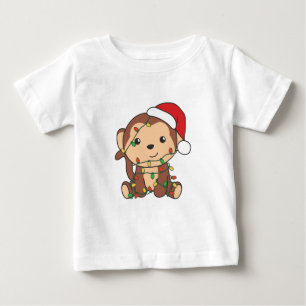 Camiseta Macacos Macacos Macacos De Inverno De Natal