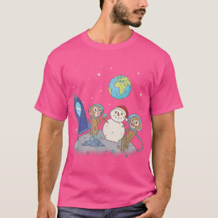 Camiseta Macacos no Astronauta da Lua Plana Galáxia da Terr
