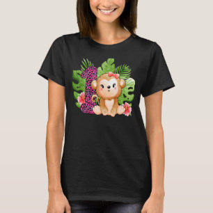 Camiseta Macacos primeiros aniversarios Com 1 Ano Anim Safa
