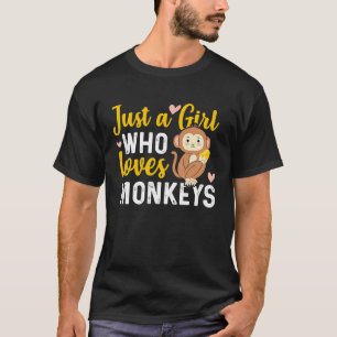 Camiseta Macacos Uma Garota Adora Roupa De Macacos