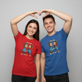Camiseta Macaquinhos Coração - Doce Mimo & Zina