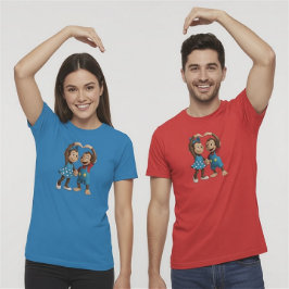 Camiseta Macaquinhos Coração - Doce Mimo & Zina