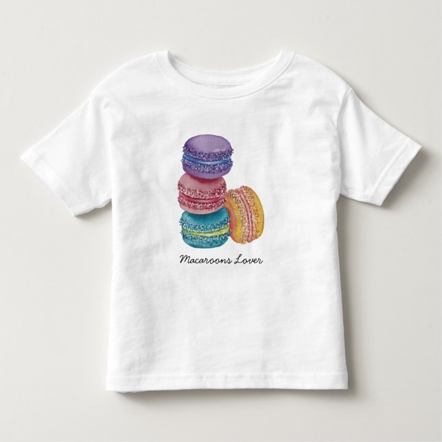 Camiseta Macarões Coxas Do Arco-Íris Em Aquarela (Frente)