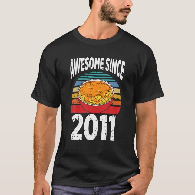 Camiseta Macaroni Cheese Incrível Desde 2011 11 Aniversário (Frente)