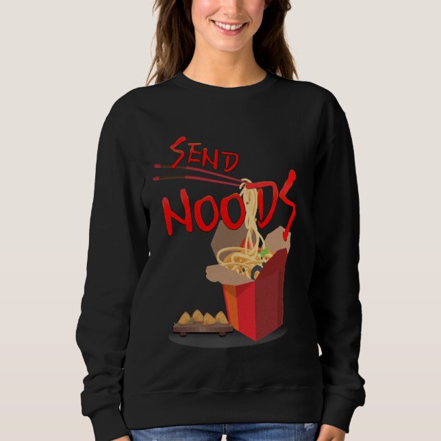 Camiseta Macarrão chinês envia NOODS Comida asiática Ventil (Frente)