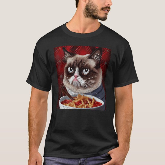 Camiseta Macarrão com Queijo de Hóquei de Gato (Frente)