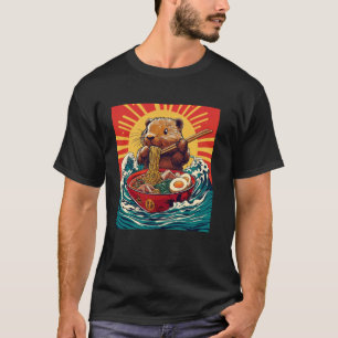 Camiseta Macarrão Japonês Onda Pôr do Sol Arte Vida Selvage