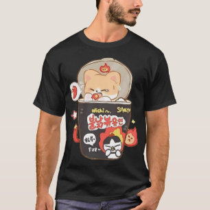 Camiseta Macarrão Ramen Coreano Buldak Shiba