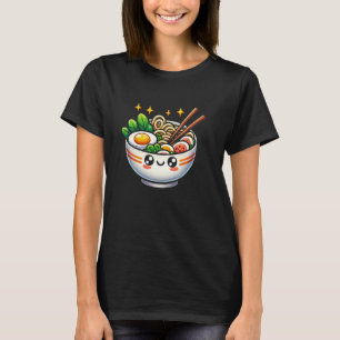 Camiseta Macarrão Ramen Divertido Fofo Comida Japonesa Aman