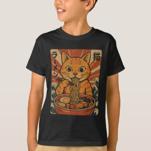 Camiseta Macarrão Ramen Gato Laranja Anime Japonês Kawaii G