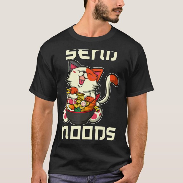 Camiseta Macarrão Ramen Japonês Gato 1 (Frente)