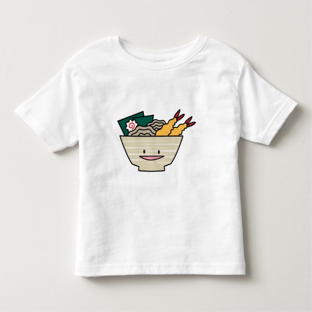 Camiseta Macarronetes do japonês do camarão do nori da (Frente)