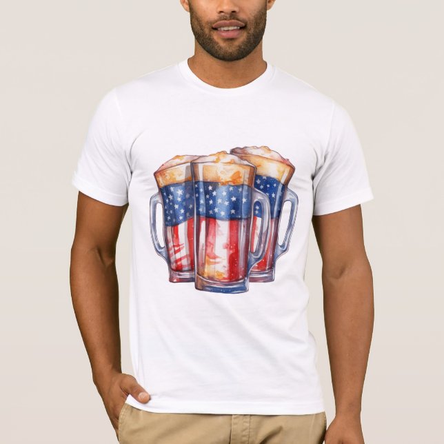 CAMISETA MACAS AZUIS, BRANCAS, PATRIÓTICAS VERMELHAS, DE CE (Frente)