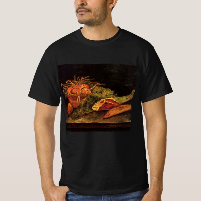Camiseta Maçãs, Carne e um Pão por Vincent van Gogh (Frente)