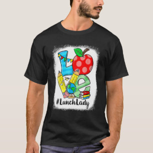 Camiseta Maçãs Love Lunch Lady De Volta à Cafeteria Escolar