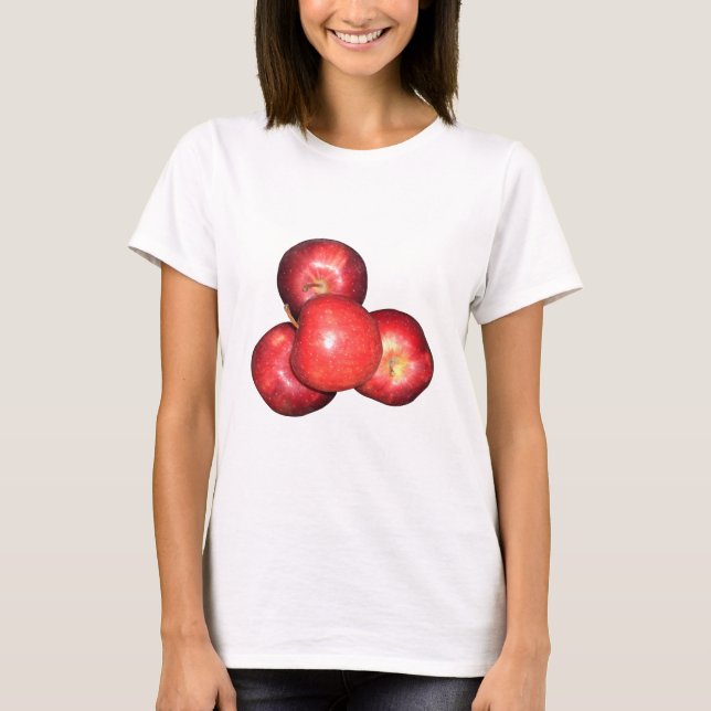 Camiseta Maçãs Vermelhas Doidas e Crises - Impressão de Fru (Frente)