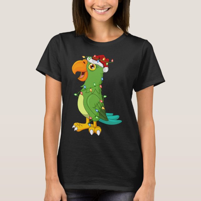 Camiseta Macaw Bird Lover Xmas Santa Hat Macaw (Frente)
