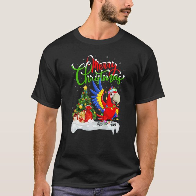 Camiseta Macaw Bird  Xmas Decorations Santa Macaw Christmas (Frente)