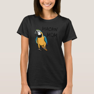 Camiseta Macaw Blue e Amarelo Mãe Papagaio Mãe Pássaro Páss