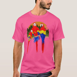 Camiseta Macaw de aves tropicais de aves da selva