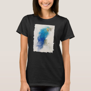 Camiseta Macaw de papagaio azul e amarelo n.o 3 Retrato ani