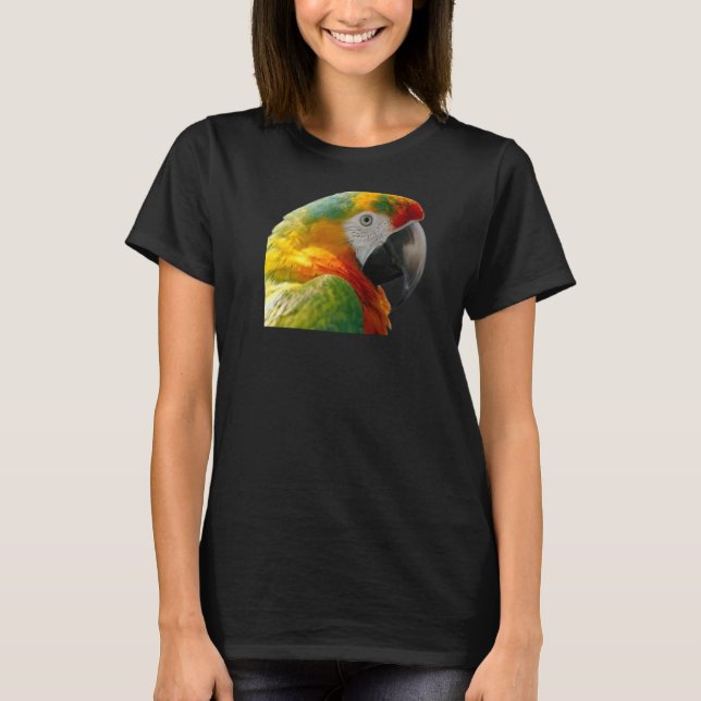 Camiseta Macaw Parrot Multicolor Papagaio Ornithology (Frente)